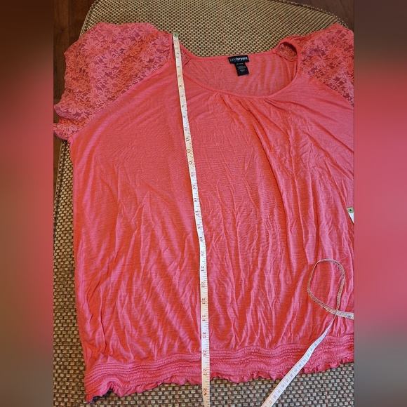 Lane Bryant Coral Lace Sleeve Blouse Bundle 2 For $10 - Picture 7 of 8